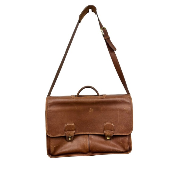Vintage Coach Brown Leather G9S-0532 Messenger Bag w/Dual pockets - Picture 1 of 7
